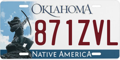 OK license plate 871ZVL
