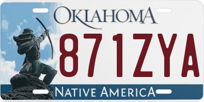 OK license plate 871ZYA