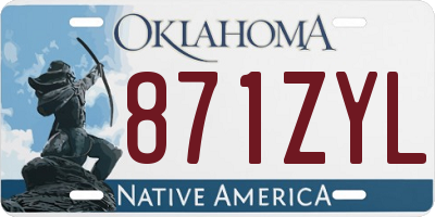 OK license plate 871ZYL