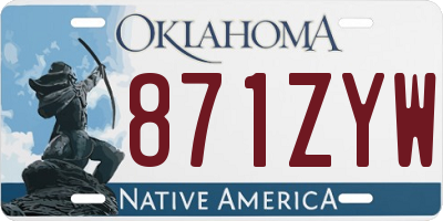 OK license plate 871ZYW