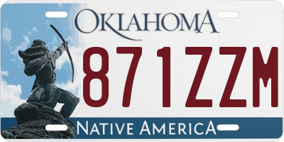 OK license plate 871ZZM