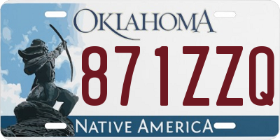 OK license plate 871ZZQ