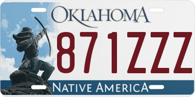 OK license plate 871ZZZ