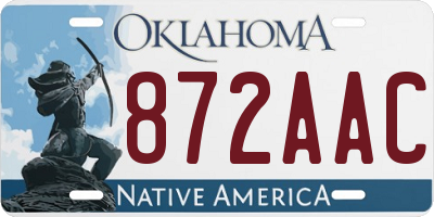 OK license plate 872AAC