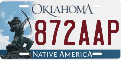 OK license plate 872AAP
