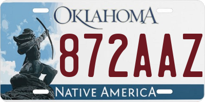 OK license plate 872AAZ