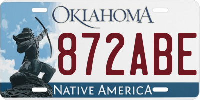 OK license plate 872ABE