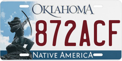 OK license plate 872ACF