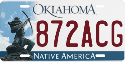 OK license plate 872ACG