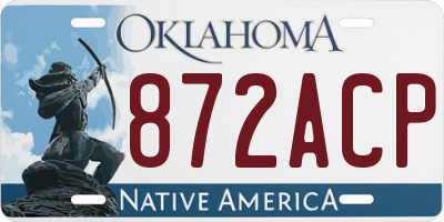 OK license plate 872ACP