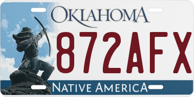 OK license plate 872AFX