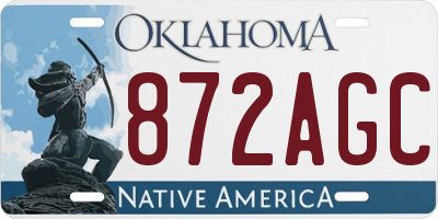 OK license plate 872AGC