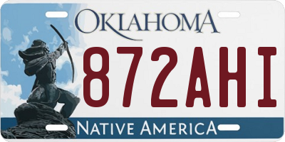 OK license plate 872AHI