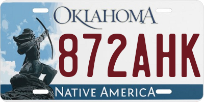 OK license plate 872AHK