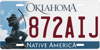 OK license plate 872AIJ