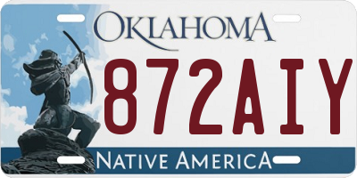 OK license plate 872AIY