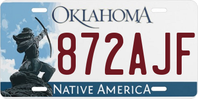 OK license plate 872AJF