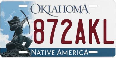 OK license plate 872AKL