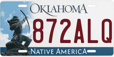 OK license plate 872ALQ