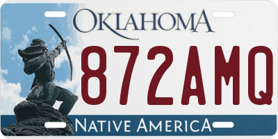 OK license plate 872AMQ
