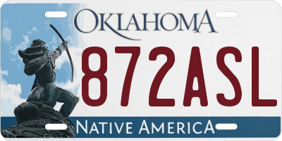 OK license plate 872ASL