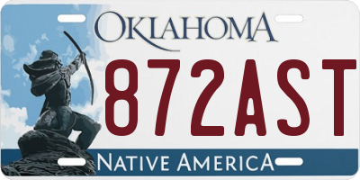 OK license plate 872AST