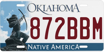 OK license plate 872BBM