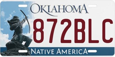 OK license plate 872BLC