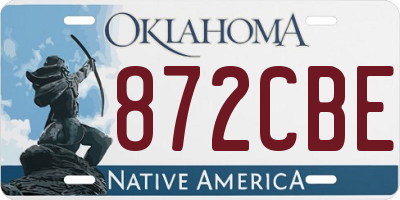 OK license plate 872CBE