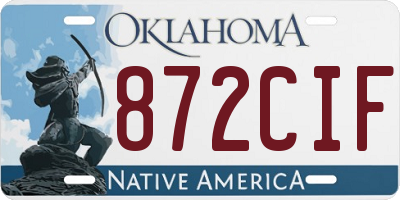 OK license plate 872CIF