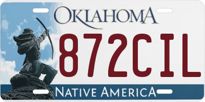 OK license plate 872CIL
