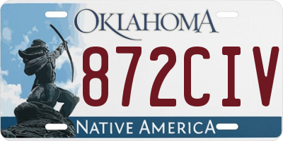 OK license plate 872CIV