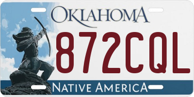 OK license plate 872CQL