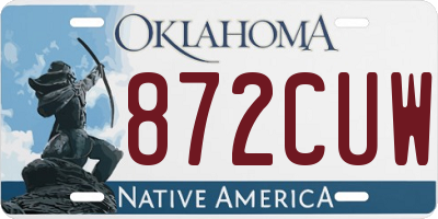 OK license plate 872CUW