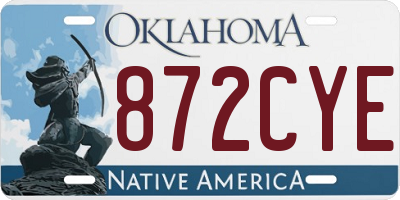 OK license plate 872CYE