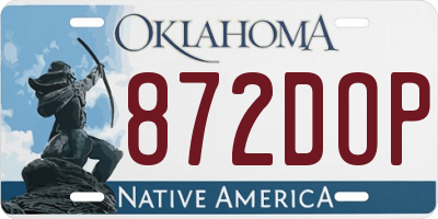 OK license plate 872DOP