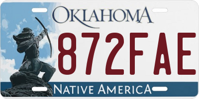 OK license plate 872FAE