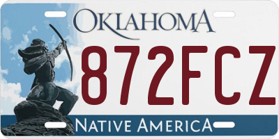 OK license plate 872FCZ