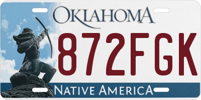 OK license plate 872FGK