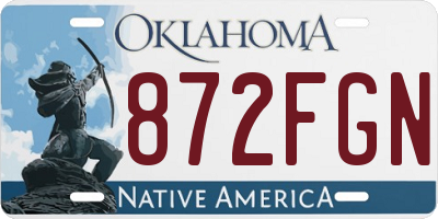 OK license plate 872FGN