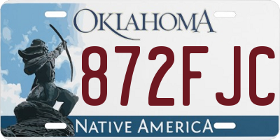 OK license plate 872FJC