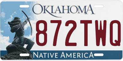 OK license plate 872TWQ