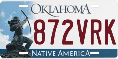 OK license plate 872VRK