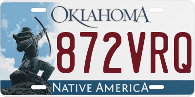 OK license plate 872VRQ