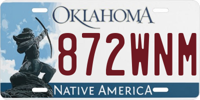 OK license plate 872WNM