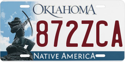 OK license plate 872ZCA