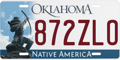 OK license plate 872ZLO