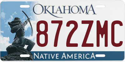 OK license plate 872ZMC