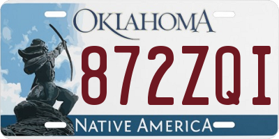 OK license plate 872ZQI