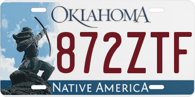 OK license plate 872ZTF